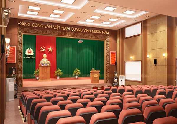 Tìm hiểu nguyên tắc bài trí sân khấu hội trường cơ quan nhà nước