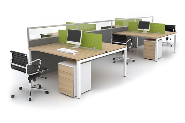 Dùng module bàn làm việc cho thiết kế văn phòng 20m2