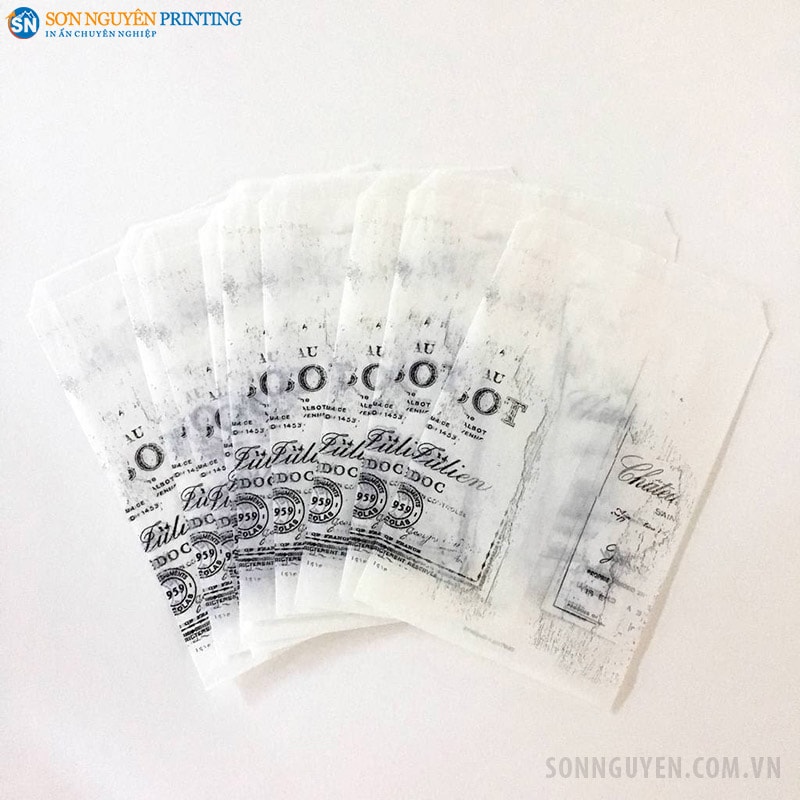 Giấy Glassine được in ấn đơn giản