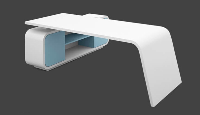 Top 5 mẫu bàn giám đốc màu trắng DKF đẹp nhất 2021