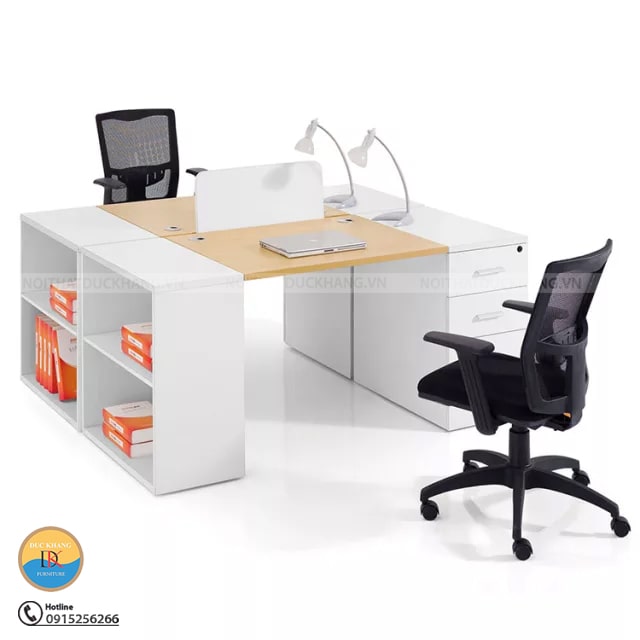 DKMD127 | Module bàn làm việc DKF 2 chỗ ngồi, kèm hộc tủ liền tiện lợi DKMD127 | Module bàn làm việc DKF 2 chỗ ngồi, kèm hộc tủ liền tiện lợi