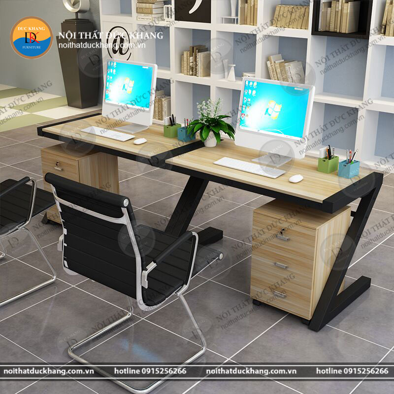 DKMD96 | Cụm bàn làm việc nhóm chân sắt DKF 2 chỗ, kèm hộc tủ di động DKMD96 | Cụm bàn làm việc nhóm chân sắt DKF 2 chỗ, kèm hộc tủ di động