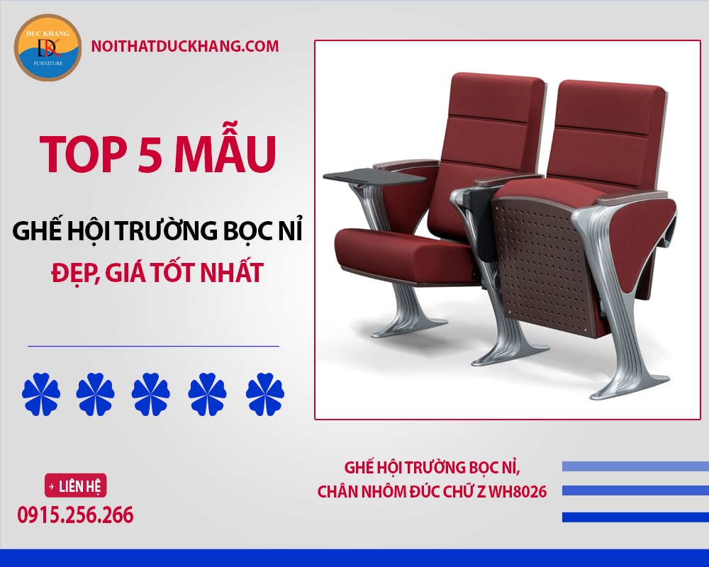 Top 5 mẫu ghế hội trường bọc nỉ đẹp, giá tốt nhất 2025