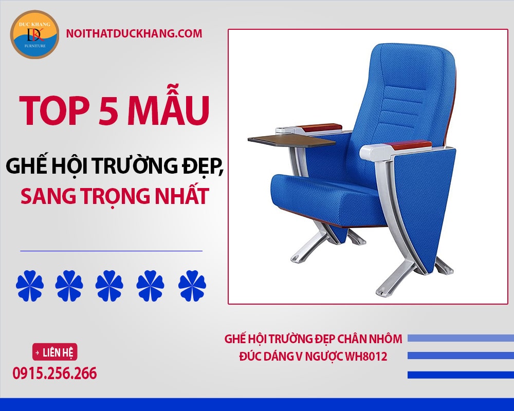 Ghế hội trường đẹp chân nhôm đúc dáng V ngược WH8012 Ghế hội trường đẹp chân nhôm đúc dáng V ngược WH8012