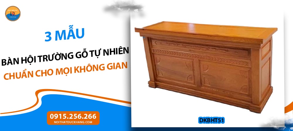 Bàn hội trường gỗ tự nhiên phủ Veneer DKBHT51