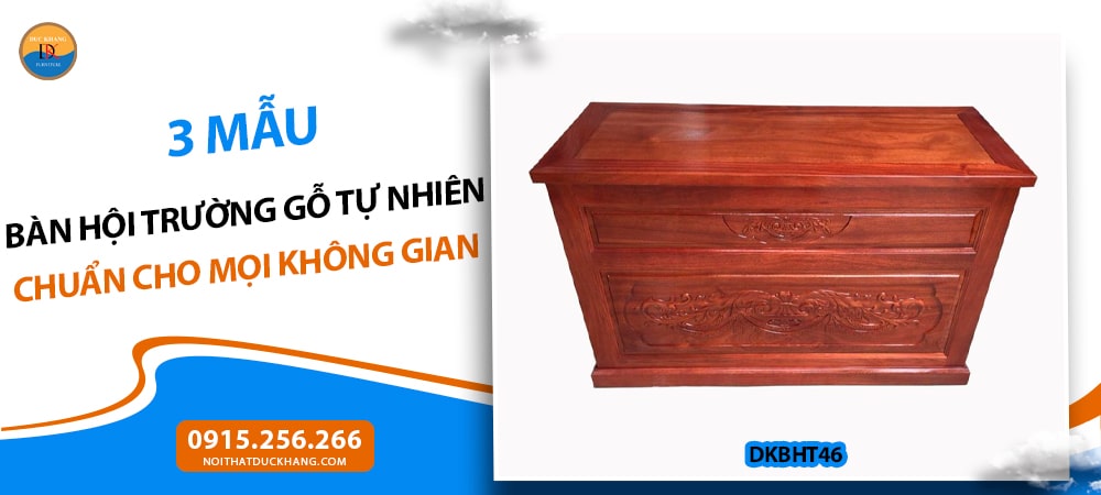 Bàn hội trường gỗ tự nhiên phủ Veneer cao cấp DKBHT46