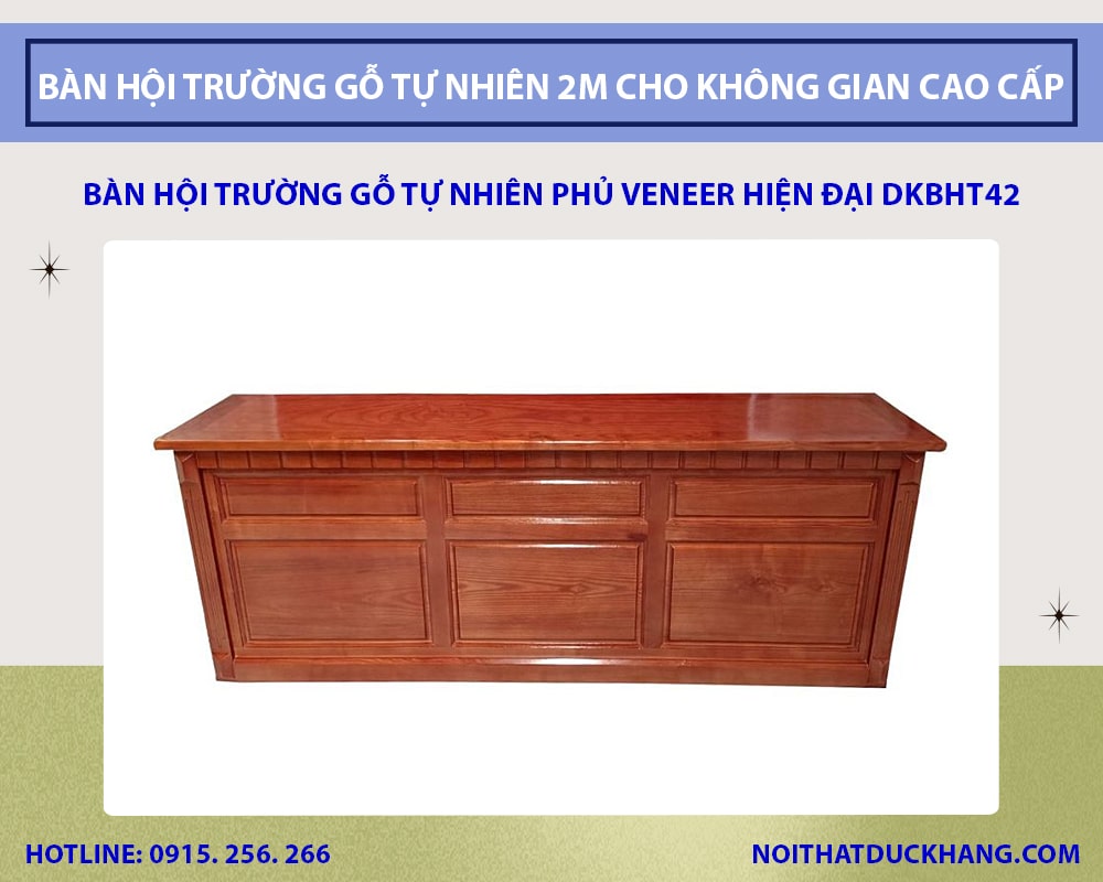 Bàn hội trường gỗ tự nhiên phủ Veneer hiện đại DKBHT42