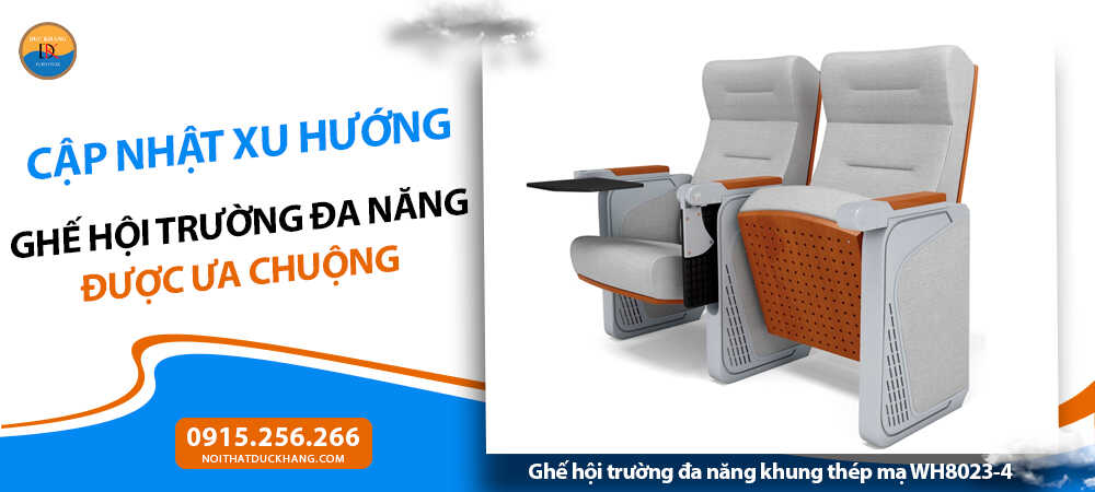 Ghế hội trường đa năng khung thép mạ WH8023-4