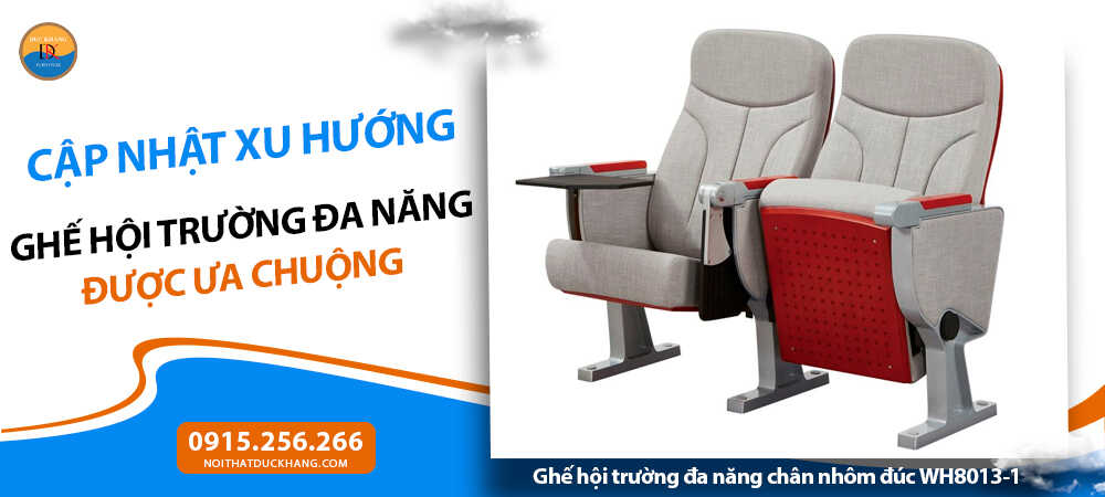 Ghế hội trường đa năng chân nhôm đúc bền chắc WH8013-1