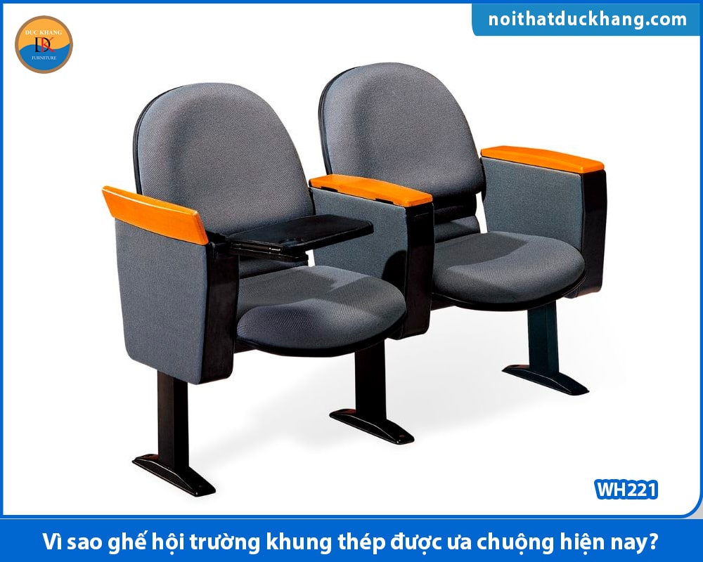 Ghế khung thép có bàn viết gấp