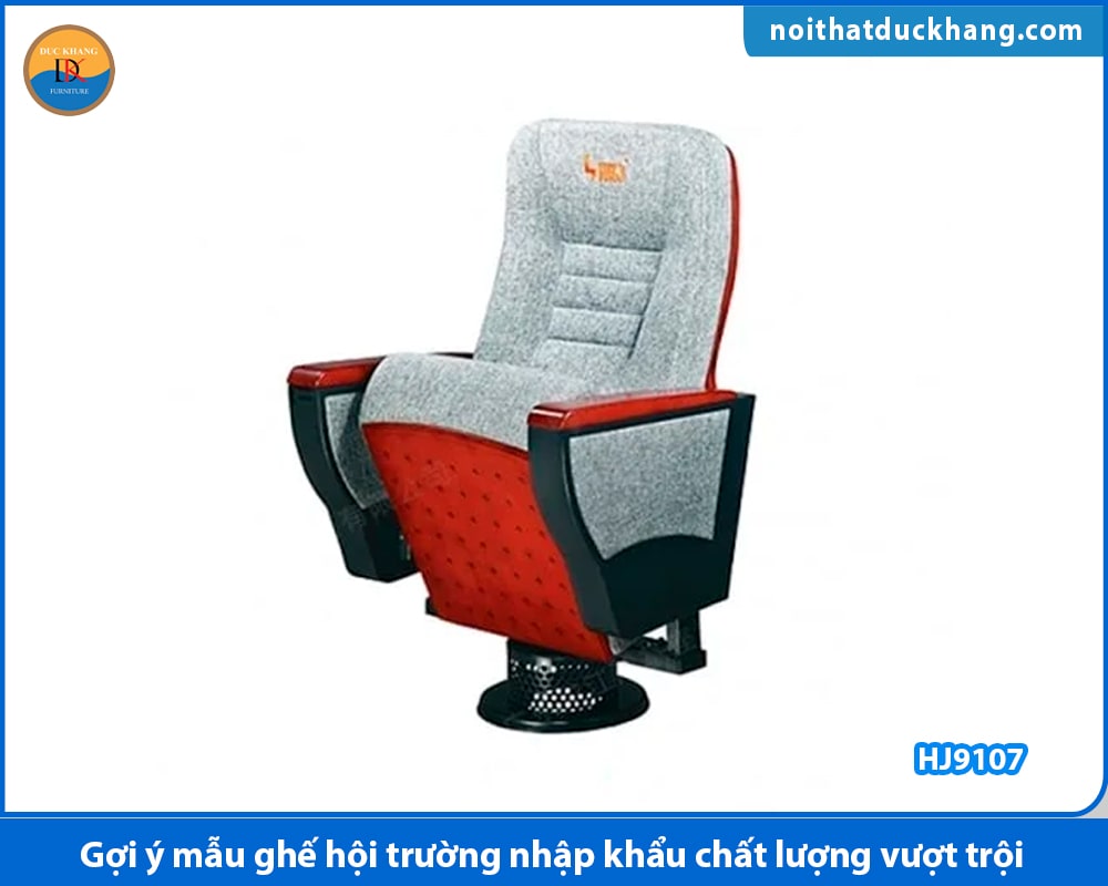Ghế hội trường nhập khẩu chân trụ thép sơn tĩnh điện HJ9107 Ghế hội trường nhập khẩu chân trụ thép sơn tĩnh điện HJ9107