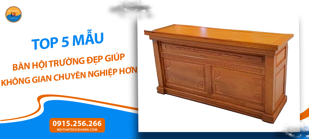 Mẫu bàn hội trường đẹp bằng gỗ tự nhiên phủ Veneer DKBHT51 Mẫu bàn hội trường đẹp bằng gỗ tự nhiên phủ Veneer DKBHT51