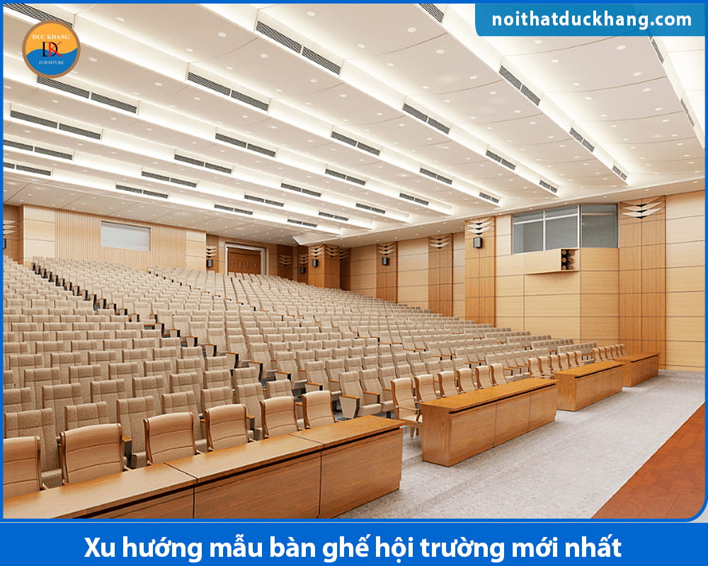 Xu hướng mẫu bàn ghế hội trường mới nhất 2026