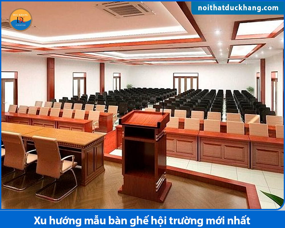 Xu hướng mẫu bàn ghế hội trường mới nhất 2026